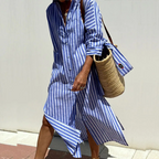 Women's Effortless Striped Midi Dress