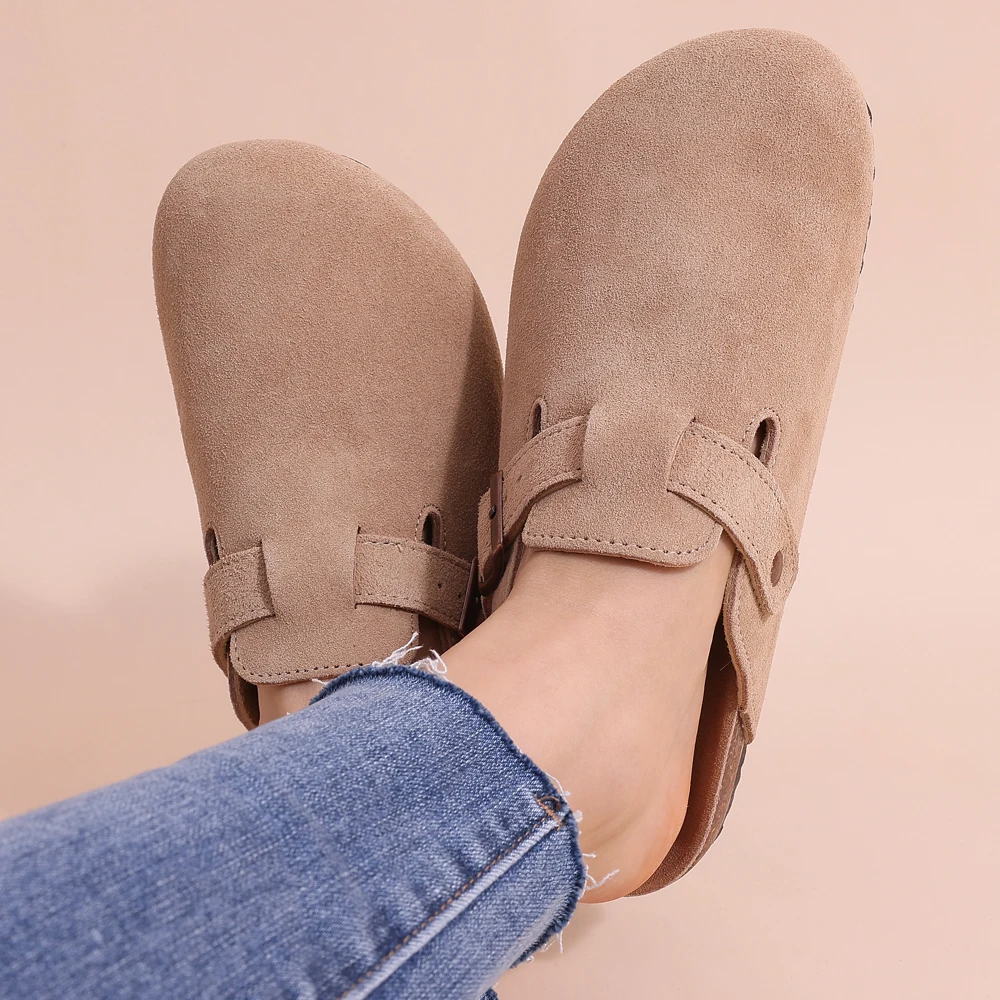 Niki | Women's Suede Mules with Adjustable Buckle
