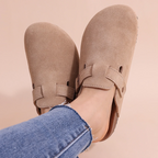 Niki | Women's Suede Mules with Adjustable Buckle