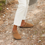 Niki | Women's Suede Mules with Adjustable Buckle