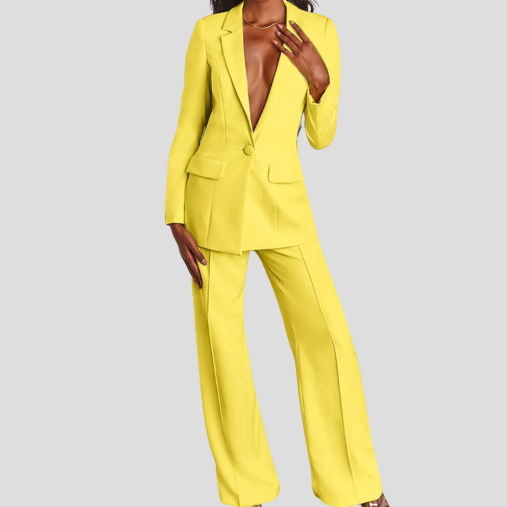 Women's Tailored Blazer and Pant Suit Set