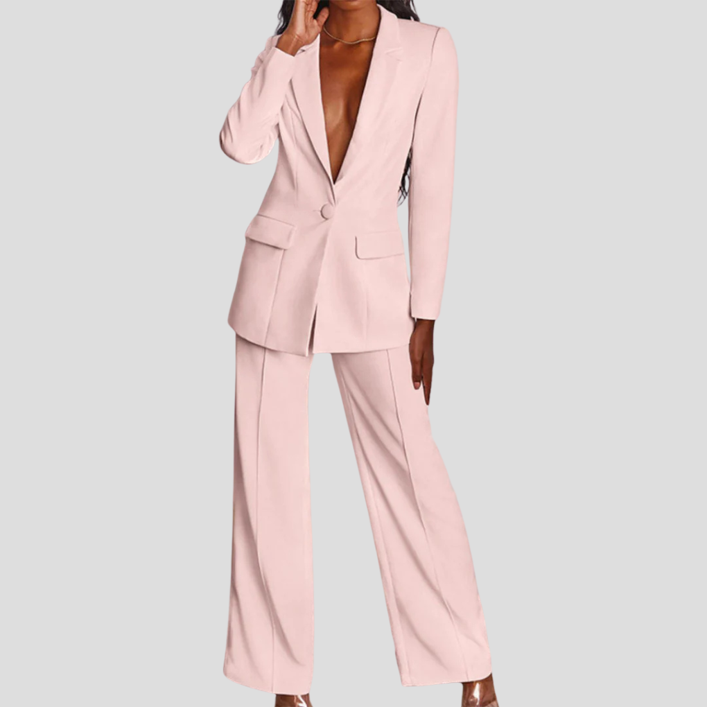 Women's Tailored Blazer and Pant Suit Set