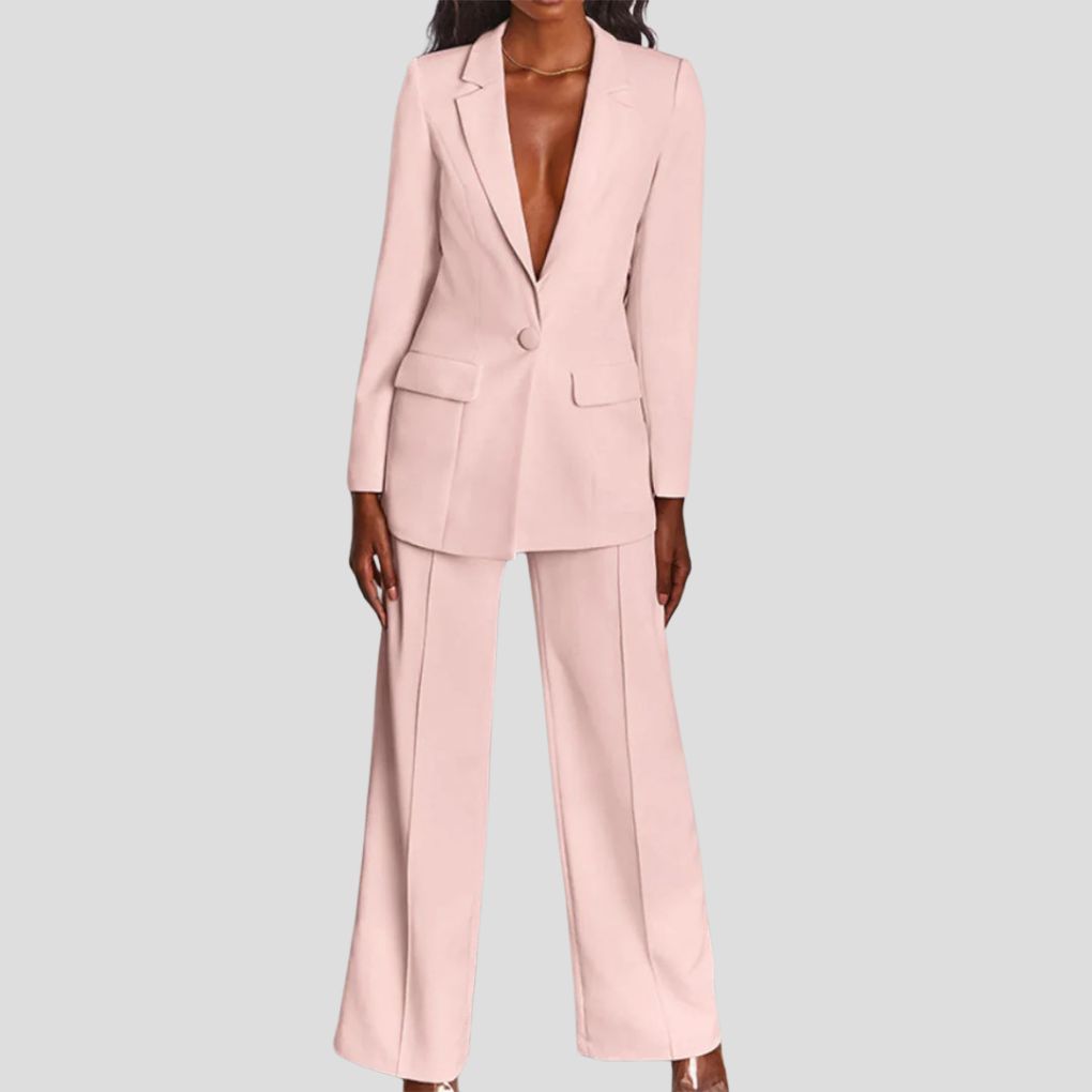 Women's Tailored Blazer and Pant Suit Set