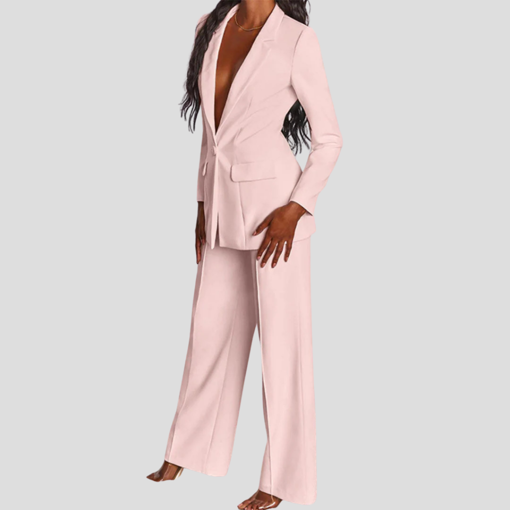 Women's Tailored Blazer and Pant Suit Set
