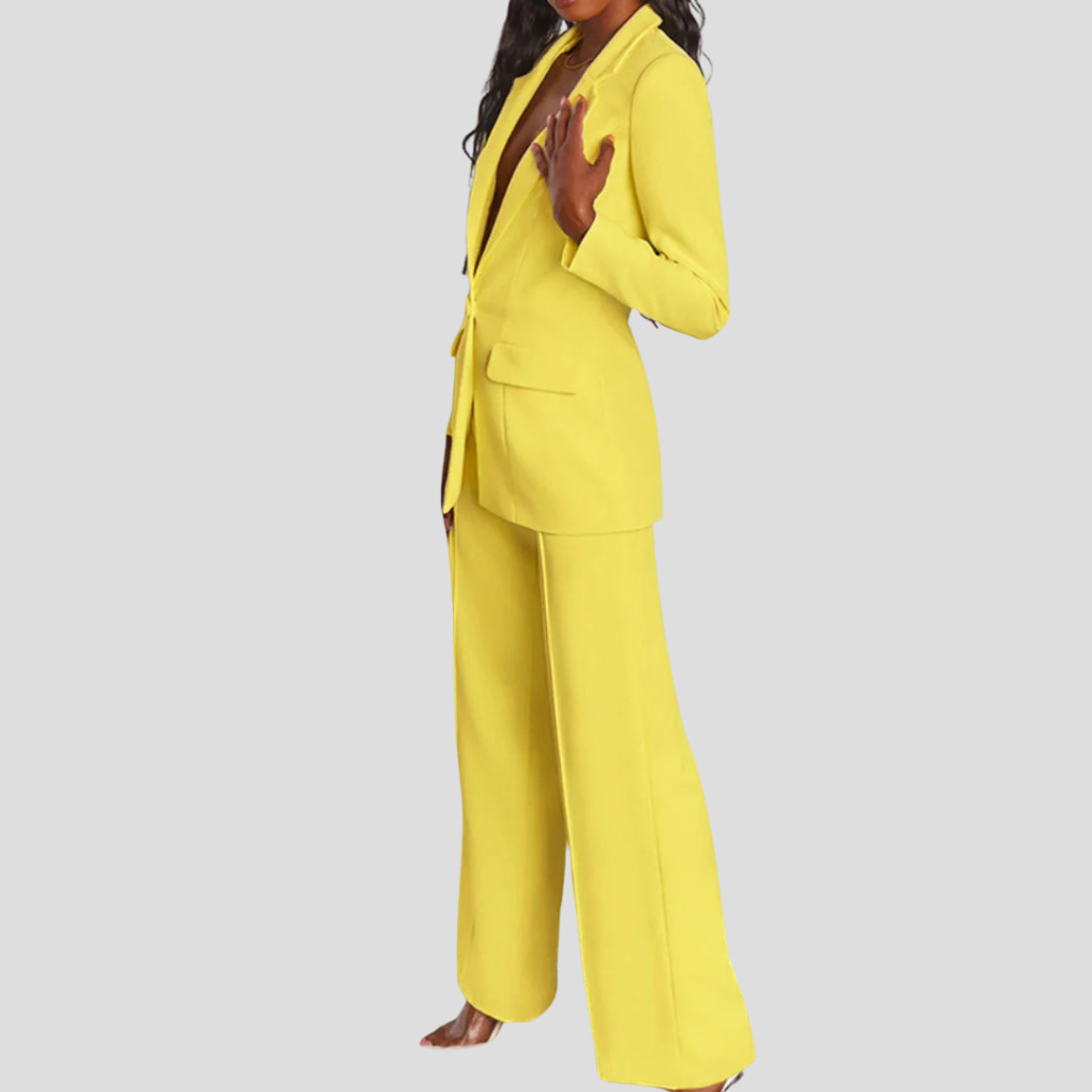 Women's Tailored Blazer and Pant Suit Set