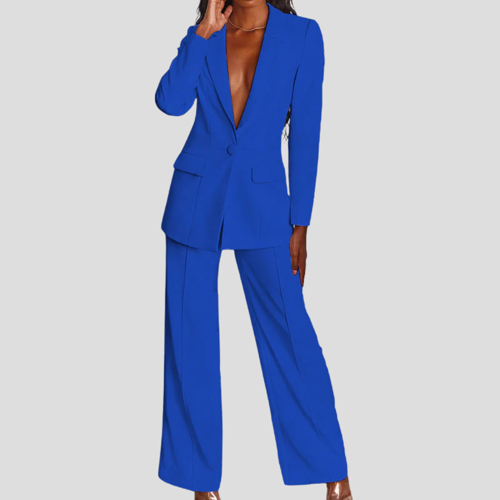 Women's Tailored Blazer and Pant Suit Set