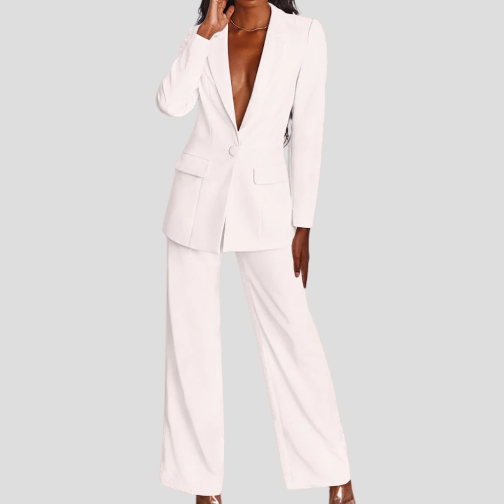 Women's Tailored Blazer and Pant Suit Set