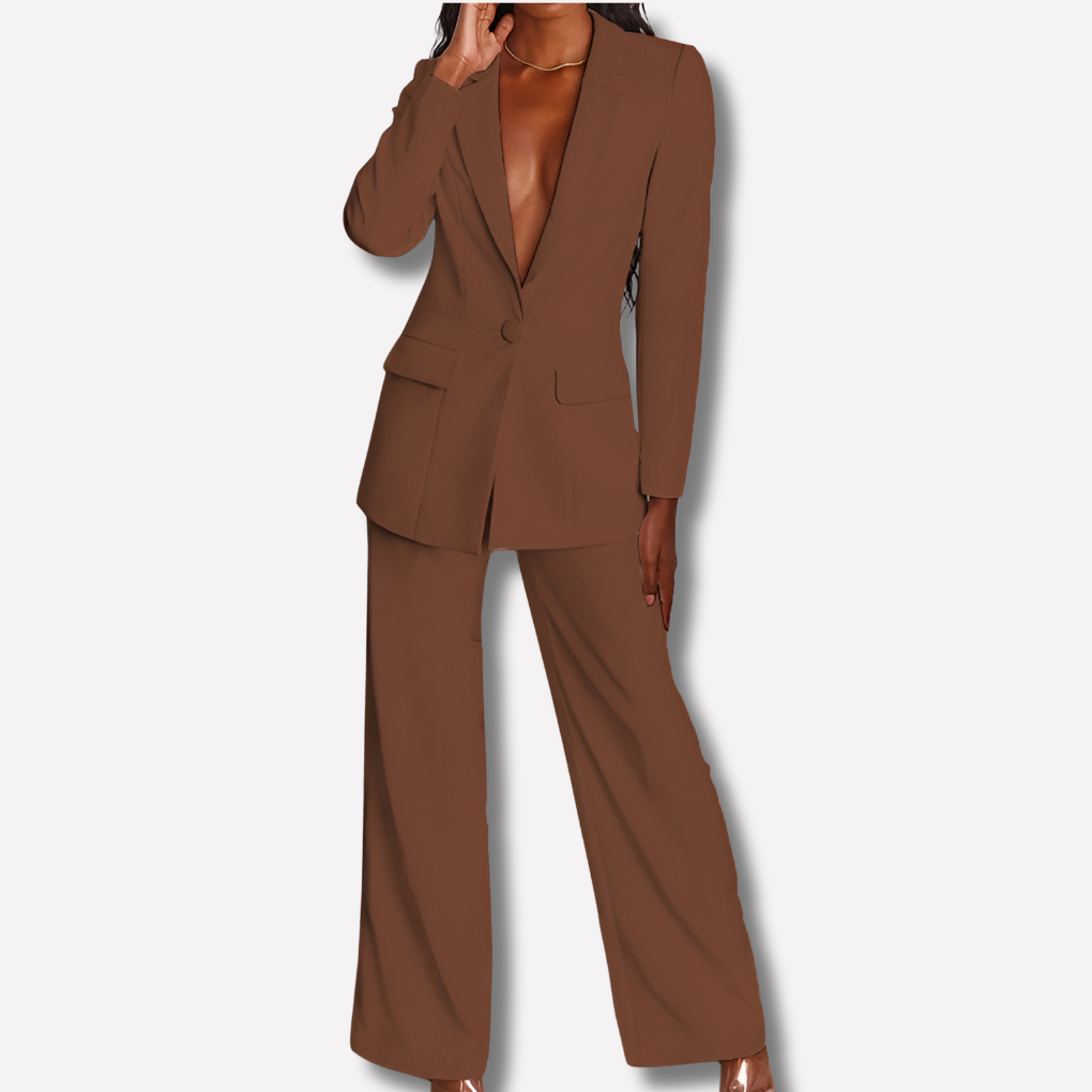 Women's Tailored Blazer and Pant Suit Set