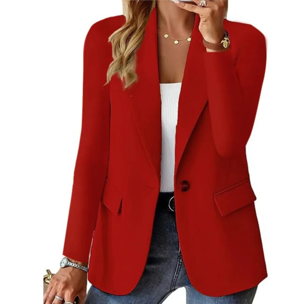 Women's Tailored Single-Button Blazer Jacket