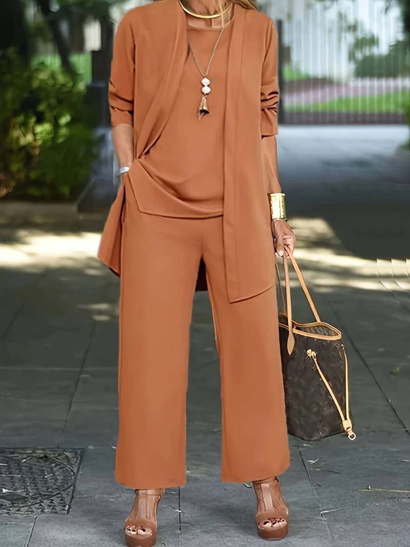 Chic Three-Piece Pantsuit Set for Women