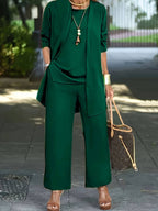 Chic Three-Piece Pantsuit Set for Women