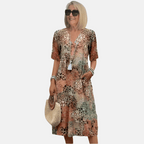 Niki | Flowy V-Neck Printed Midi Dress