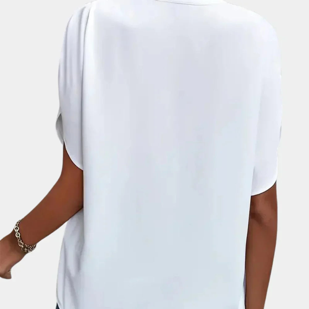 Niki | Relaxed Split Sleeve V-Neck Blouse