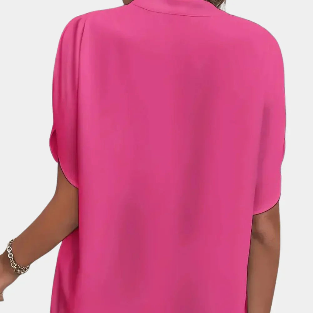 Niki | Relaxed Split Sleeve V-Neck Blouse