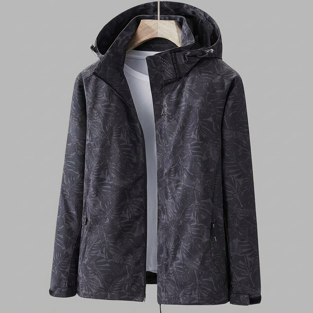 Women's Leaf Print Hooded Lightweight Jacket