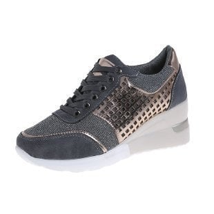 Elevated Wedge Sneakers with Perforated Detail