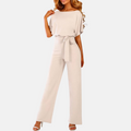 Niki | Women's Wide Leg Jumpsuit with Sash Tie