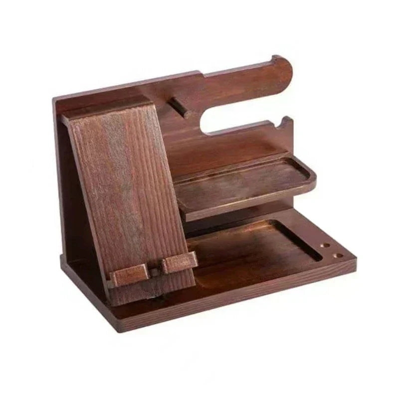Niki | Wooden Nightstand Phone Docking Station – Multifunctional Shelf for Wallet, Watch, and Storage, Ideal for Valentine's Day