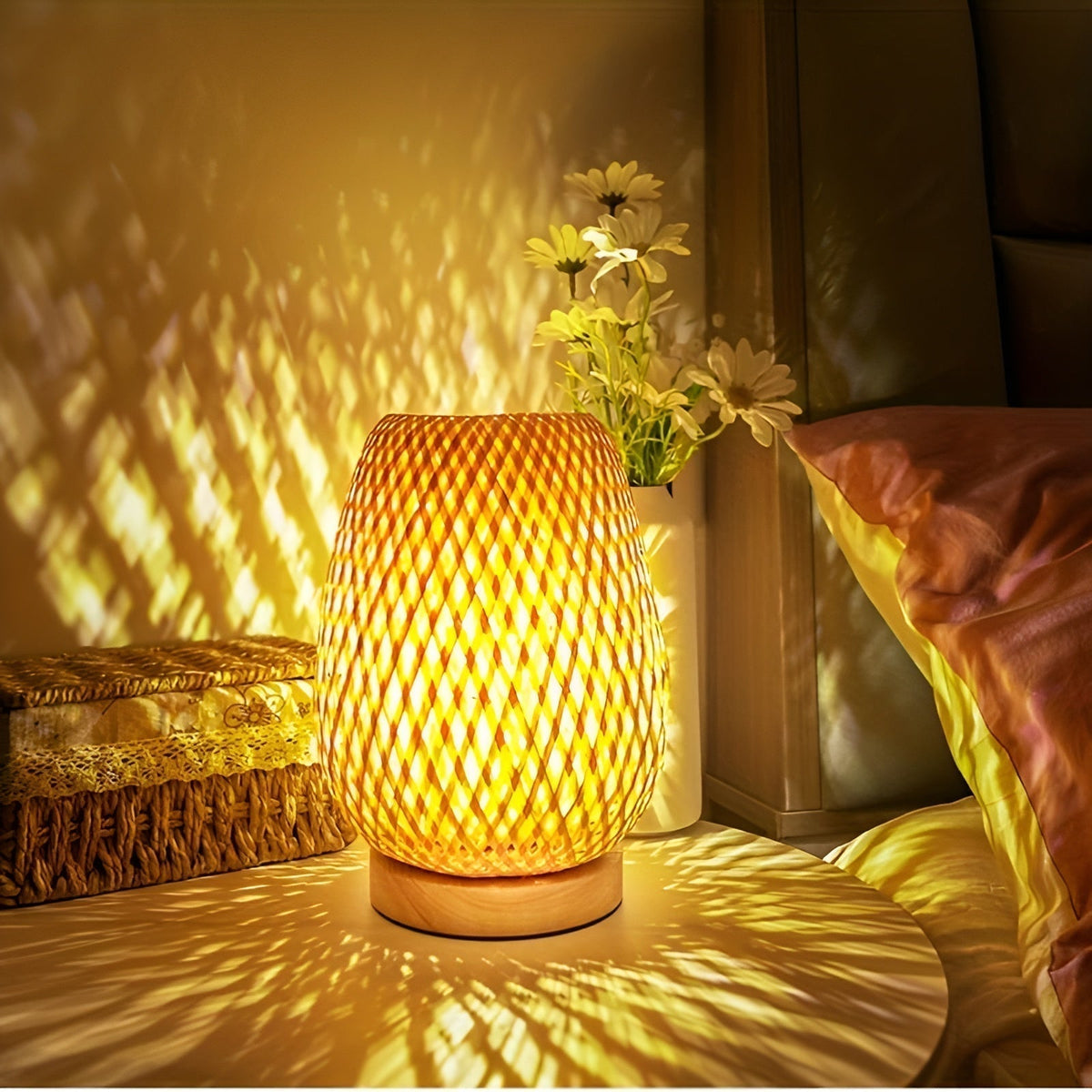 Niki | Woven Table Lamp with USB Power
