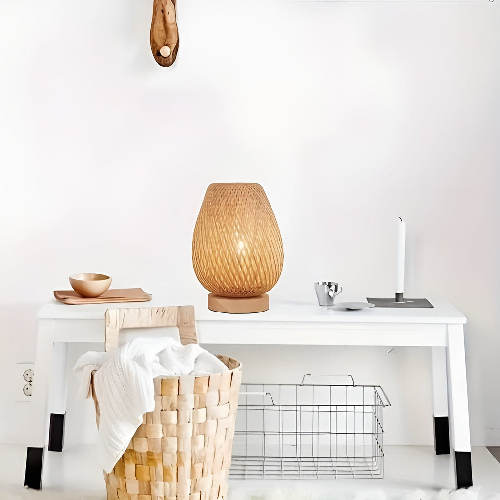 Niki | Woven Table Lamp with USB Power