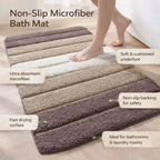 Non-Slip Absorbent Microfiber Bath Mat & Bathroom Floor Rug