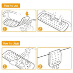 Non Slip Shower Mat Massage Anti-Bacterial with Suction Cups