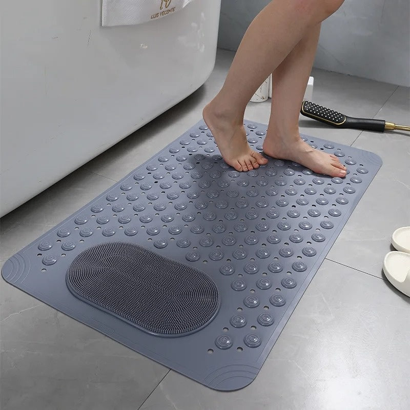Non-Slip Shower Mat with Foot Scrubber