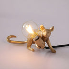 Nordic Style Gold Resin Mouse Table Lamp