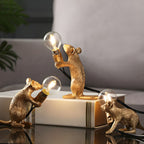 Nordic Style Gold Resin Mouse Table Lamp