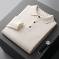NordicLuxe Stockholm-Style Cashmere-Merino Wool Polo Shirt
