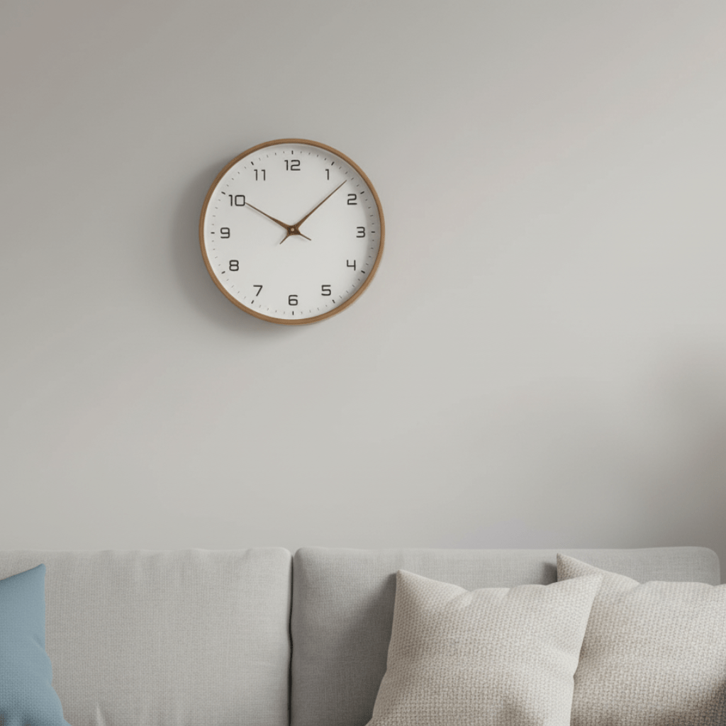 NordicTimber Modern Wood Wall Clock - Brown & Cream