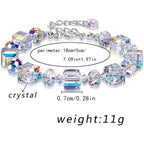 Northern Lights Artificial Crystal Bracelet 7"+ 2" Extension Chain