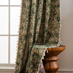 Ditsy Floral Curtain Panel with Tassel Trim