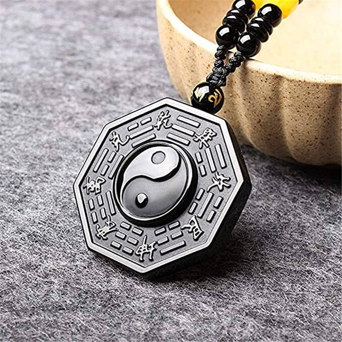 Black Obsidian Yin Yang Pendant Necklace