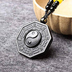 Black Obsidian Yin Yang Pendant Necklace