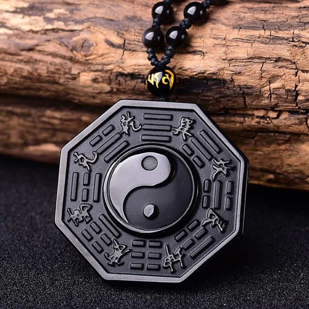 Black Obsidian Yin Yang Pendant Necklace