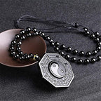 Black Obsidian Yin Yang Pendant Necklace