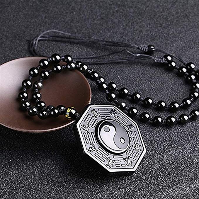 Black Obsidian Yin Yang Pendant Necklace