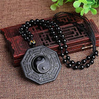 Black Obsidian Yin Yang Pendant Necklace