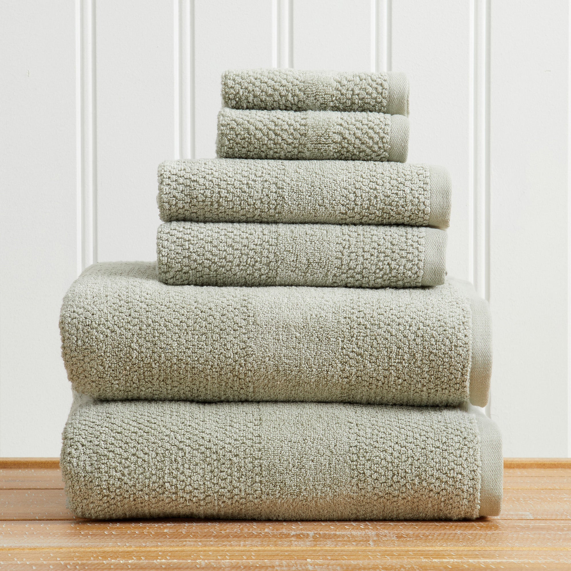 100% Cotton Woven Texture Bath Towel Set - Marbella Collection