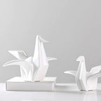 Origami-Inspired Ceramic Bird Statue