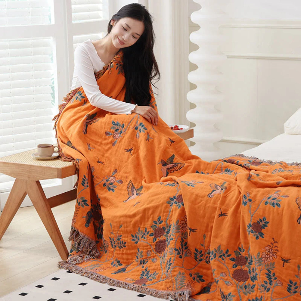 Textured Layered Gauze Cotton Throw