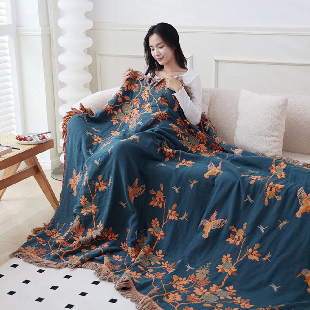 Textured Layered Gauze Cotton Throw