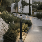 Outdoor Floor Lamp Weather Resistant LED Tall Round Base