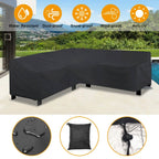 Outdoor L Shape Sofa Covers Water Resistant