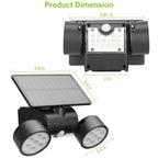 Outdoor PIR Motion Sensor Dusk To Dawn Solar Wall Lamps IP65 Waterproof