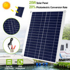 Outdoor Solar Panel 12V 25W Car Battery Charger