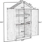 Outdoor Wood Tilt Storage Shed Tool Organizer with Waterproof Asphalt Roof