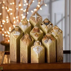 9pcs Heaven Nativity Tree Pillar Statues