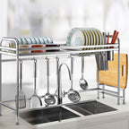 Over Sink Dish Drying Rack with Cutlery Holder